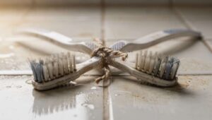 Zwei alte Zahnbürsten zusammengebunden: Der Fugen-Trick, der wirklich funktioniert