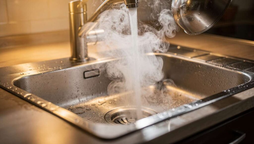 Abfluss regelmäßig mit kochendem Wasser spülen? Was Klempner wirklich dazu sagen