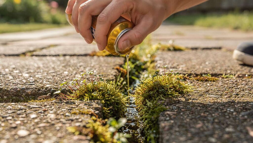 Moos aus Fugen entfernen: Ein Getränk wirkt wahre Wunder