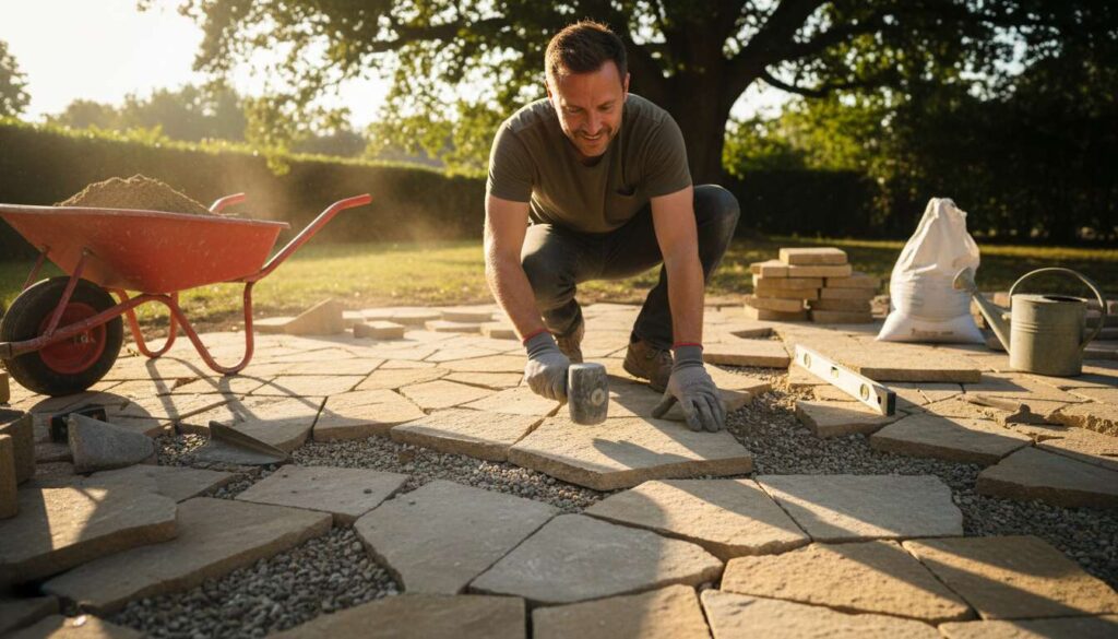 Terrasse pflastern ohne Handwerker? Galabau-Verband nennt die drei häufigsten Anfängerfehler